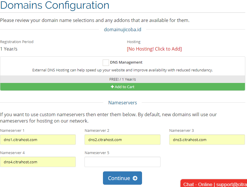Cara Order Layanan Domain pada Citrahost