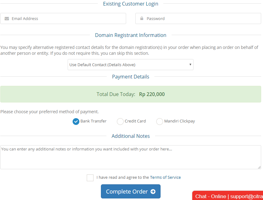 Cara Order Layanan Domain pada Citrahost