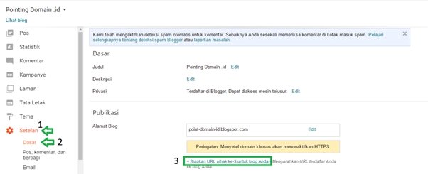 Mengarahkan Domain .ID ke Layanan Blogger