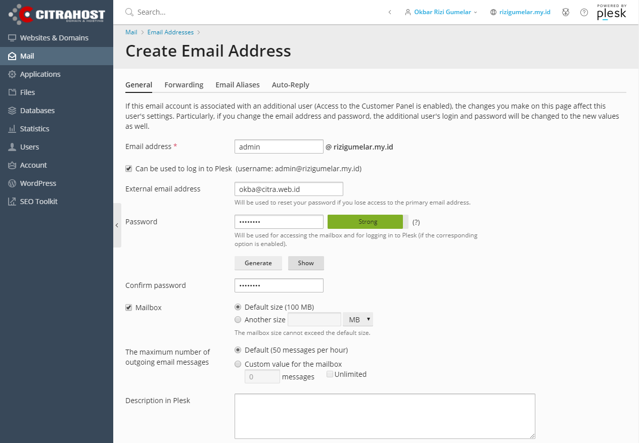 Cara Membuat Akun Email di Plesk