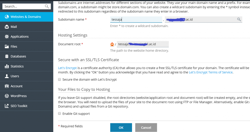 Cara Membuat Sub Domain di Plesk